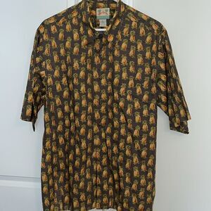 Reyn Spooner Pineapple Cotton Lawn Swingers Party Travel Aloha Hawaii Shirt L